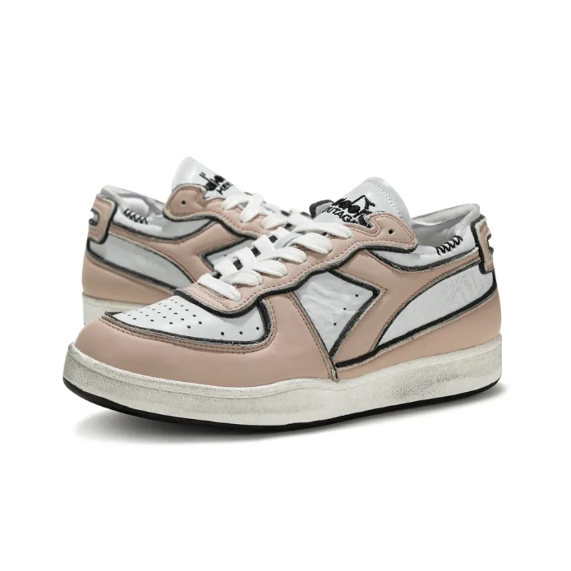Diadora Mi Basket Abrasion Resistant Slip Resistant Low Top Casual Shoes Unisex Red White-2