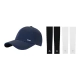 Navy Blue Hats & Caps+Black/White 2 Pairs Cooling Arm Sleeves