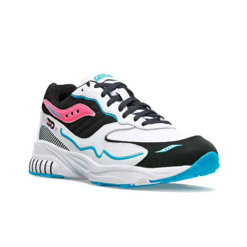 saucony 3D Grid Hurricane 'White Black Pink'-2