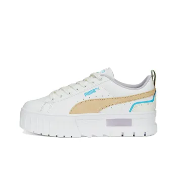 PUMA Mayze Brighter Days Anti-Slip Wear-Resistant Low-Top Skateboard Shoes Women's White Brown