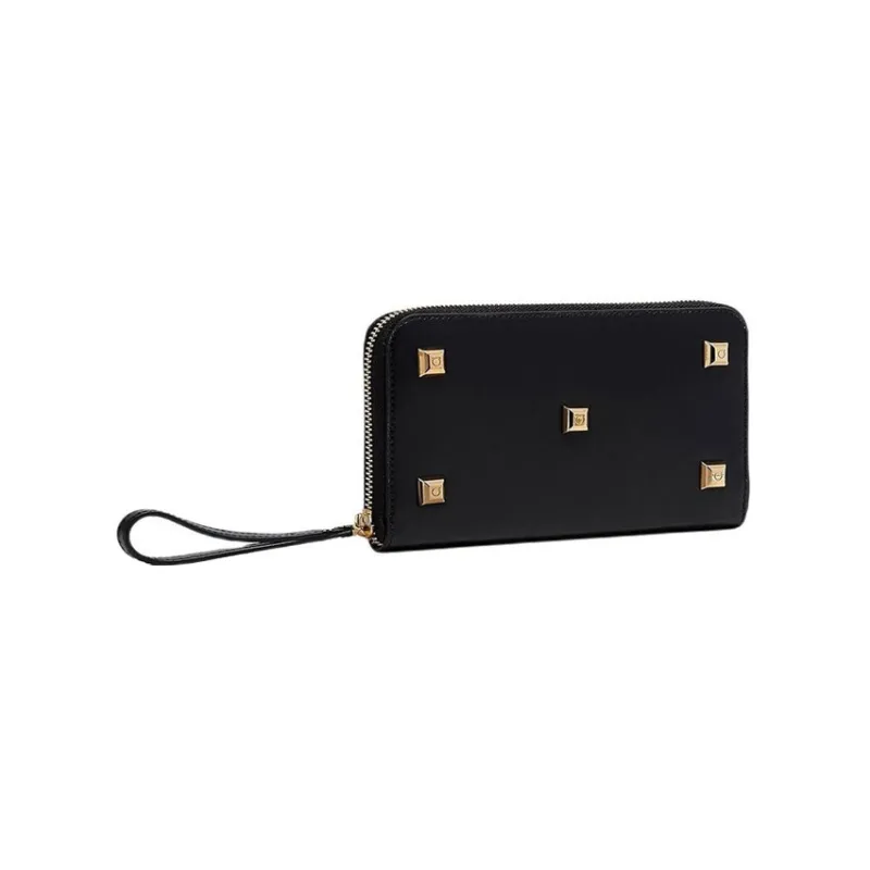 FERRAGAMO Cow Leather Wallet Regular Women's Black-1