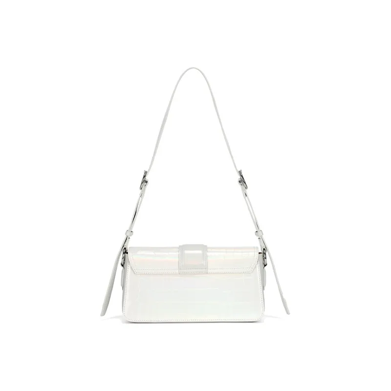 JELLYTOYBOY With Cow Leather And PU Pop Bag Shoulder Bag, Crossbody Bag Medium Size Women's Black/White-2