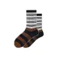 Black Brown Stripes Crew Socks