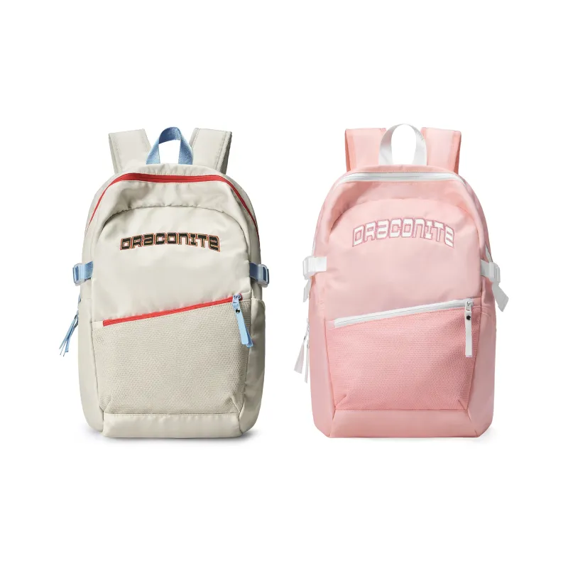 DRACONITE Polyester Student Backpack Regular Unisex Ecru-4