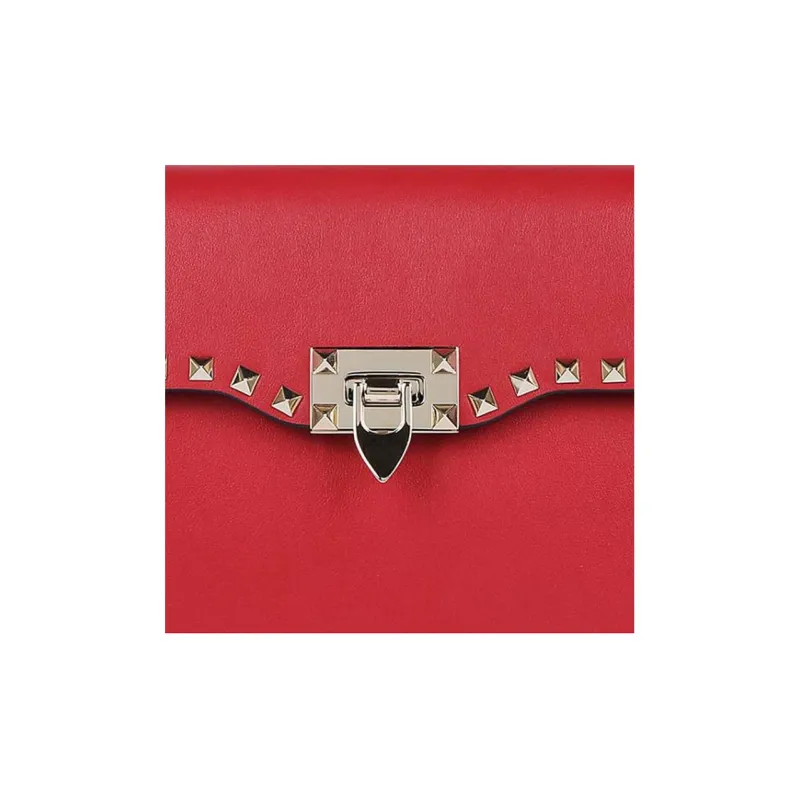 Valentino Calfskin Shoulder Bag Crossbody Bag Regular Women's Red-3