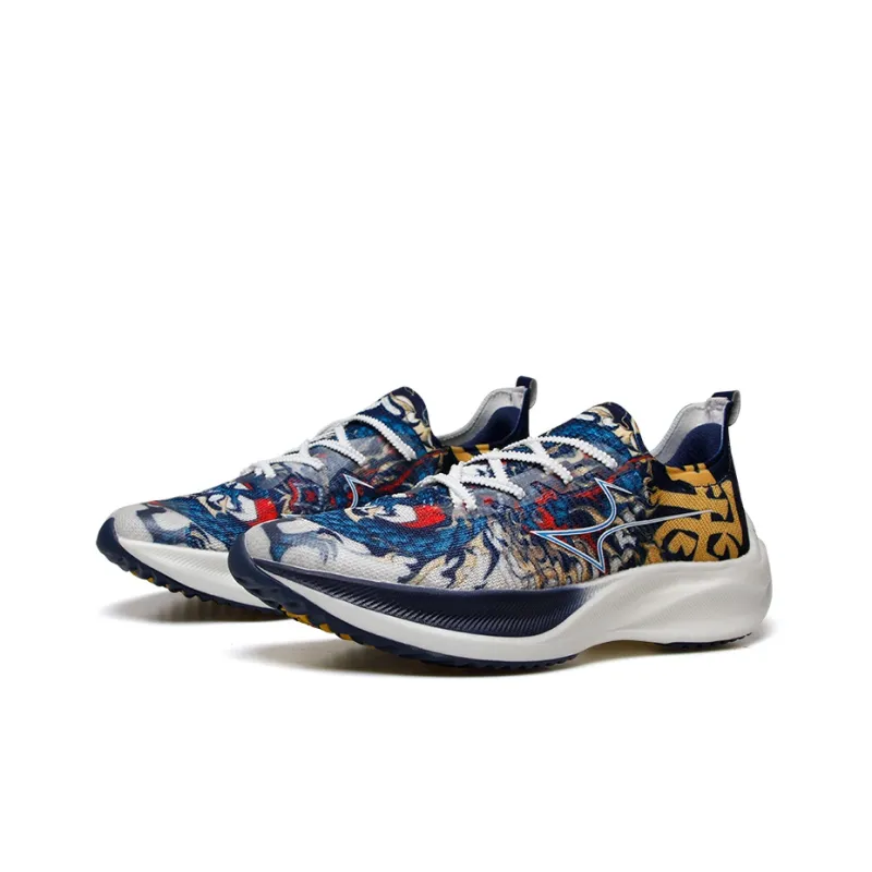 HEALTH Dragon Low Top Running Shoes Unisex Blue Yellow-2