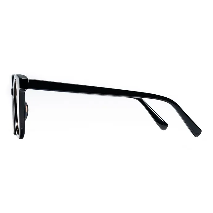 Fancet Studios Sunglasses Unisex Black Frame With Transparent Tea Brown Lens-3