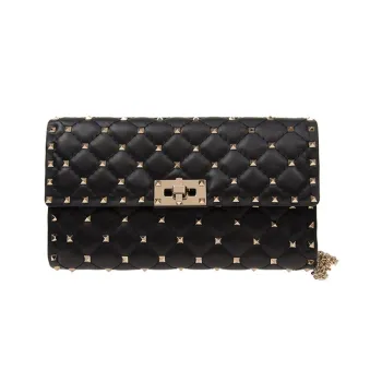 Valentino Sheepskin Crossbody Bag Shoulder Bag Women's Black