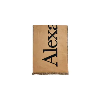 Alexander McQueen Duo Tone Logo Embroidered Scarf