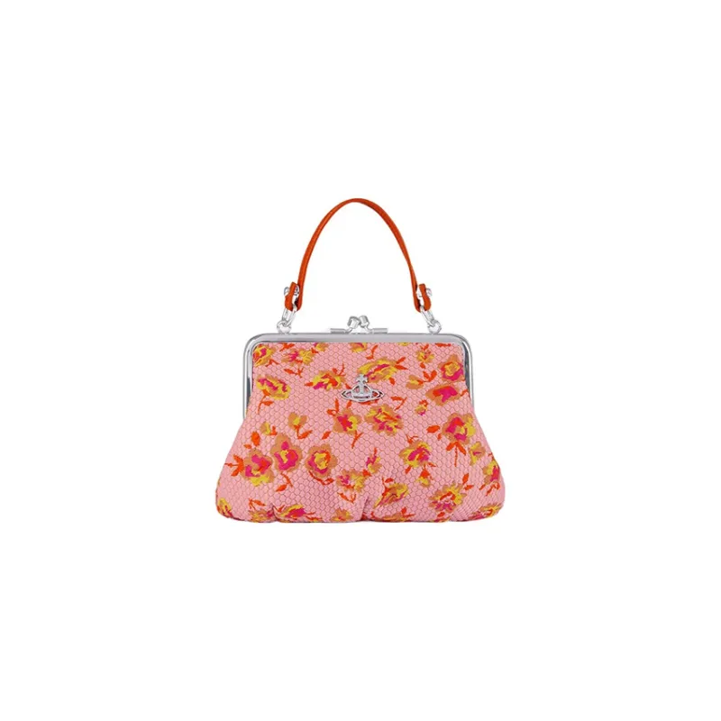 Vivienne Westwood Polyester Shoulder Bag, Crossbody Bag, Handbag Wallet Women's Pink-0