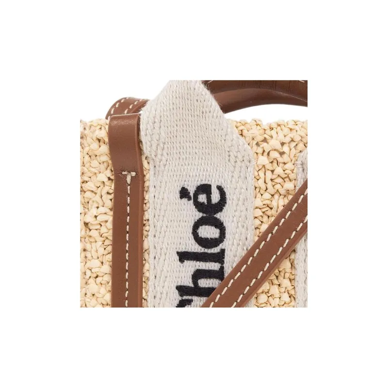 Chloe Fabric With Calfskin Handbag, Shoulder Bag, Crossbody Bag Regular Women's Khaki-4