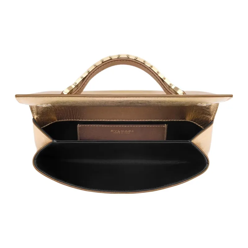 BVLGARI SERPENTI Calfskin Clutch Small Size Women's Gold-3