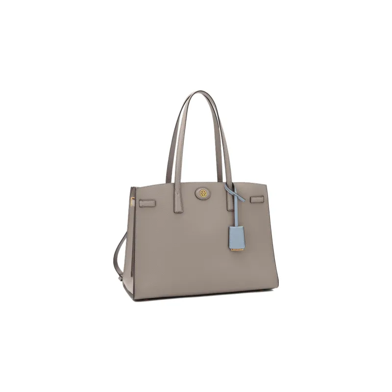 TORY BURCH Robinson Litchi Grain Leather Portable Crossbody Bag, Shoulder Bag Women's Gray-1