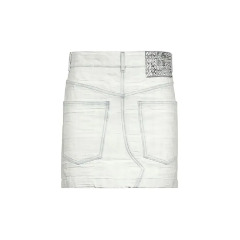 FENDI Denim Short Skirts Women's White-1