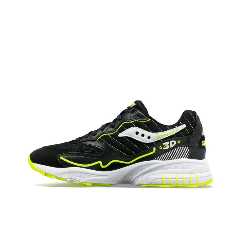 Saucony 3D Grid Hurricane Black Acid Yellow-0