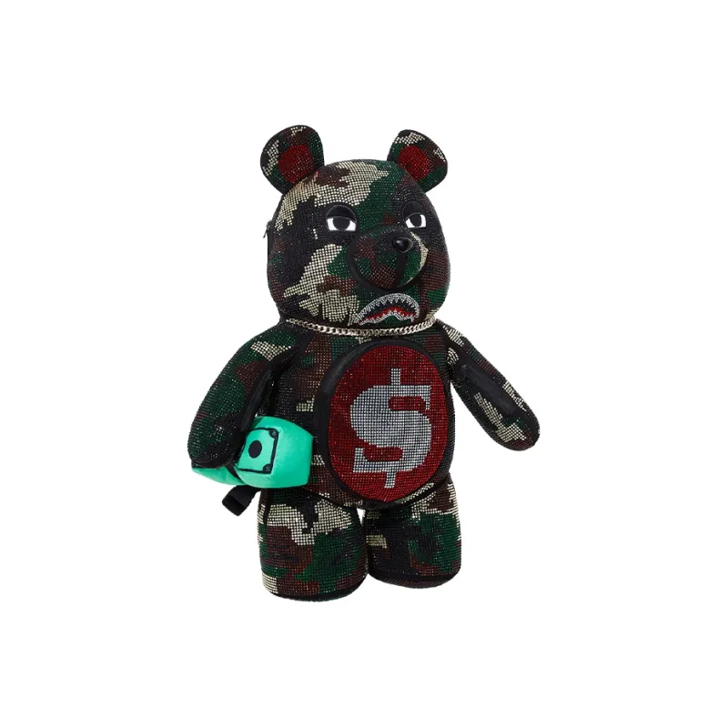 SPRAYGROUND Polyester Backpack Large Size Unisex Gray Green-4