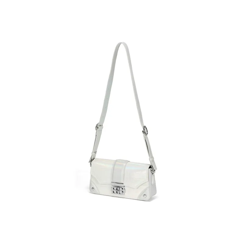 JELLYTOYBOY With Cow Leather And PU Pop Bag Shoulder Bag, Crossbody Bag Medium Size Women's Black/White-5