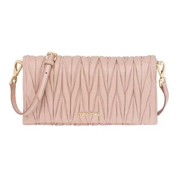 MIU MIU Wander Series Sheepskin Shoulder Bag Crossbody Bag Women's Apricot