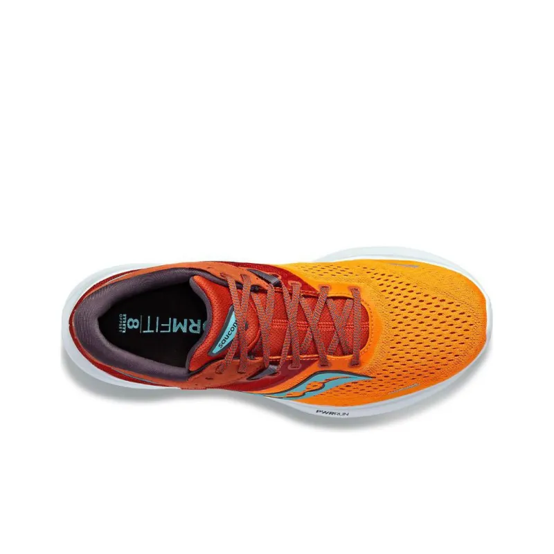 Saucony Ride 16 Yushu Anti Slip Wear Resistant Low Top Running Shoes Men's Orange Blue-2