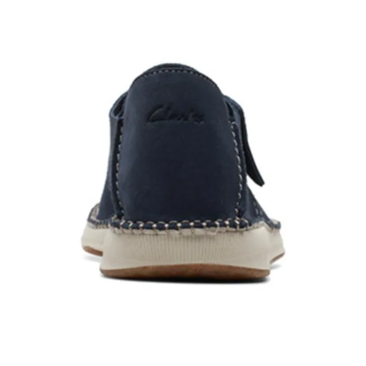 Clarks Casual Leather Shoes Men's Blue-3