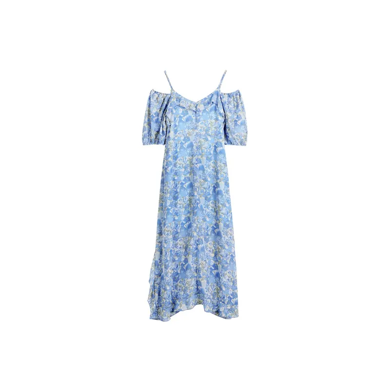 ELF SACK Short Sleeved Dress Women's Blue-1