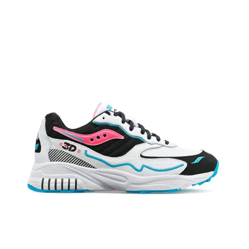 saucony 3D Grid Hurricane 'White Black Pink'-1