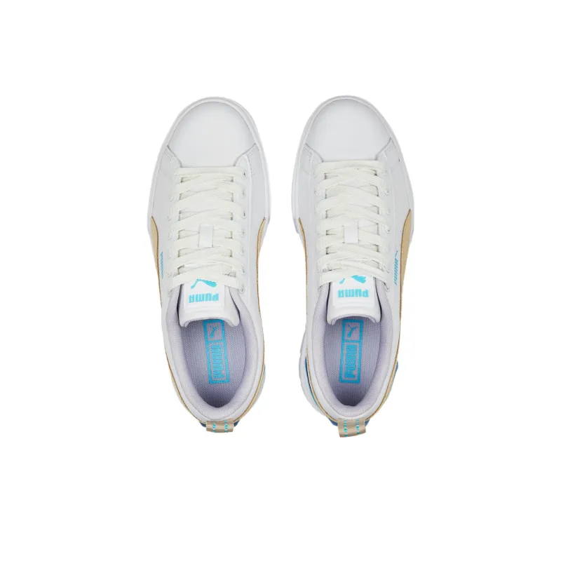 PUMA Mayze Brighter Days Anti-Slip Wear-Resistant Low-Top Skateboard Shoes Women's White Brown-3
