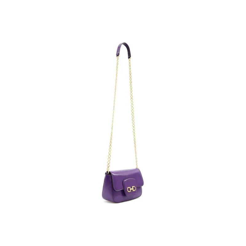 FERRAGAMO Calfskin Crossbody Bag Regular Women's Purple-2