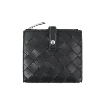 Bottega Veneta Sheepskin With Cow Leather Wallet Women's Black