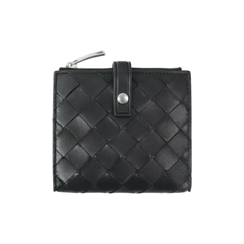 Bottega Veneta Sheepskin With Cow Leather Wallet Women's Black