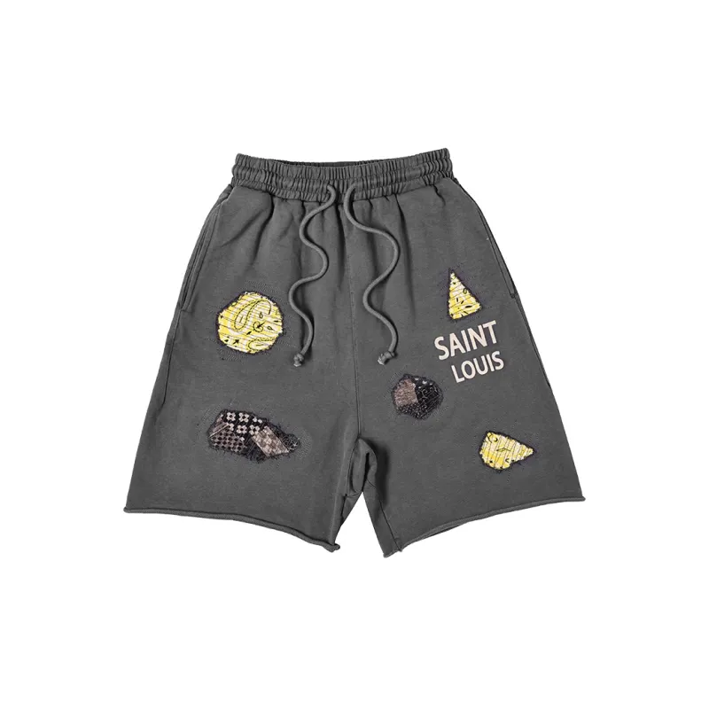 SSSAINT LOUIS Casual Shorts Unisex Washed Gray-1