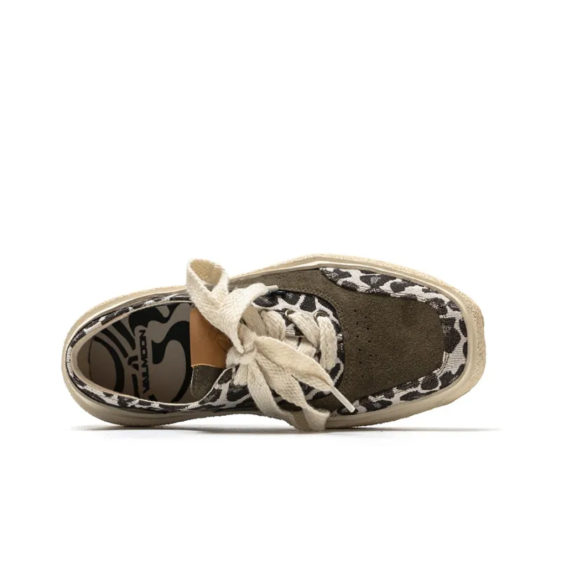 VAILMOON Yuan Shen Collection Stylish Skateboarding Shoes Unisex Leopard Print Green-2