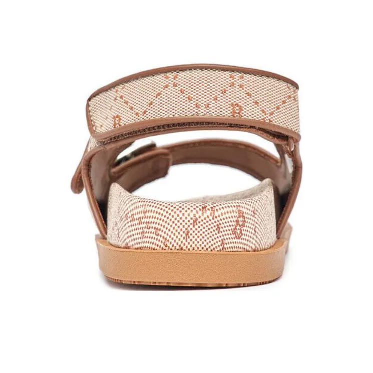 MLB Sandal Double Sandal Jacquard DIA Monogram Boston Red Sox Boston Red Sox Sports Sandals Unisex Brown-4