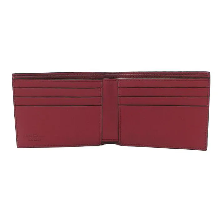 FERRAGAMO Cow Leather Coin Purses Wallets Men's Black-5