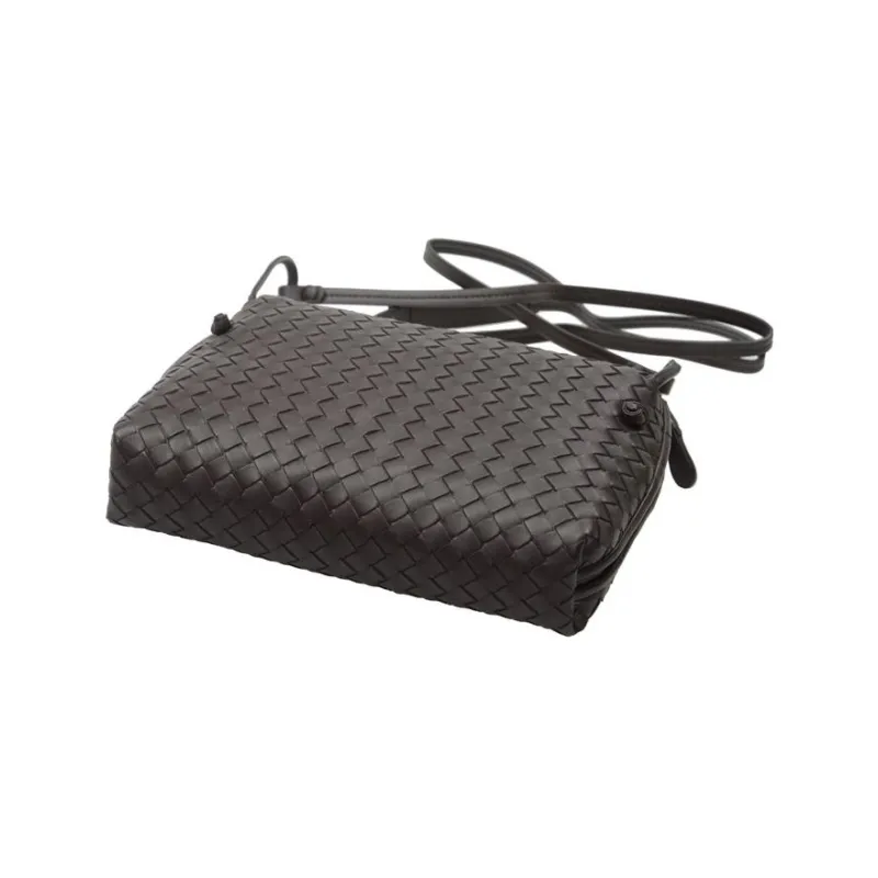 Bottega Veneta Sheepskin Crossbody Bag Shoulder Bag Women's Coffee-3