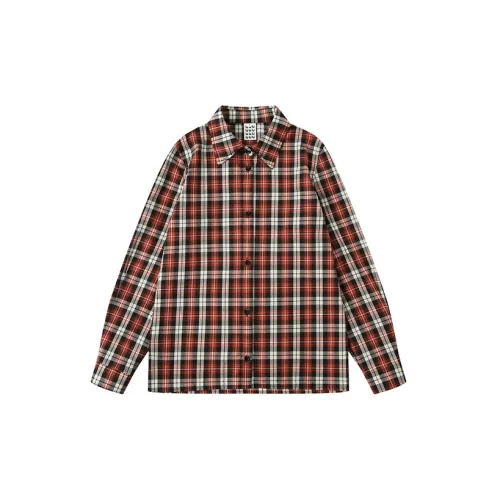 UNRETRO Shirts Women's Orange Plaid