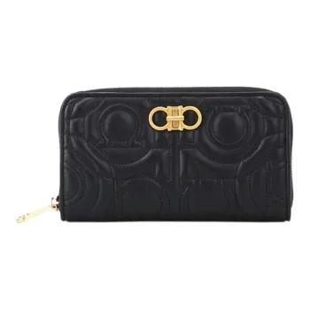 FERRAGAMO Cow Leather Handheld Crossbody Bag Shoulder Bag Women's Black