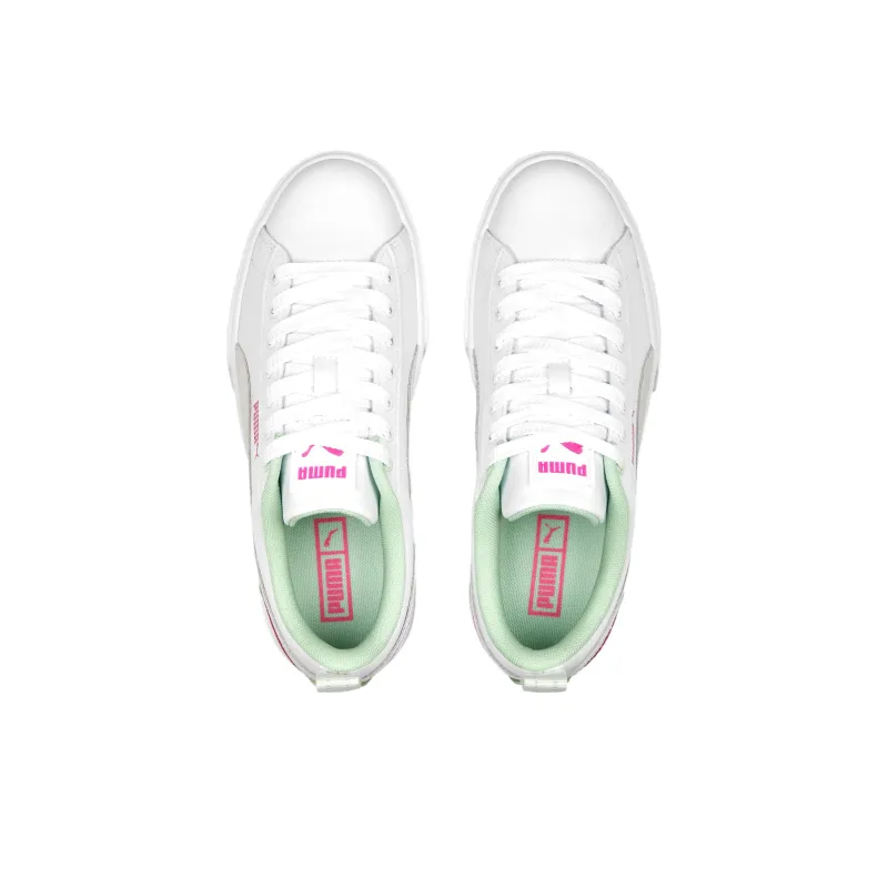 PUMA Mayze Brighter Days Anti Slip Wear Resistant Low Top Skateboard Shoes Women's White Gray Pink-3