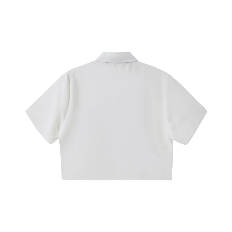 Adeworn Crop Tops Women's White-2