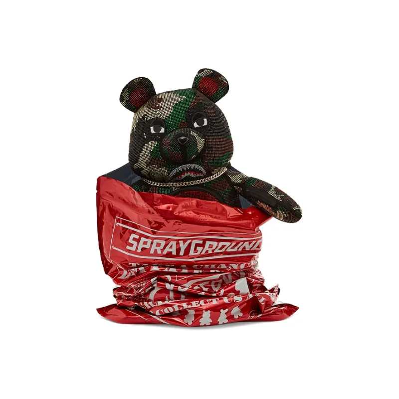 SPRAYGROUND Polyester Backpack Large Size Unisex Gray Green-3
