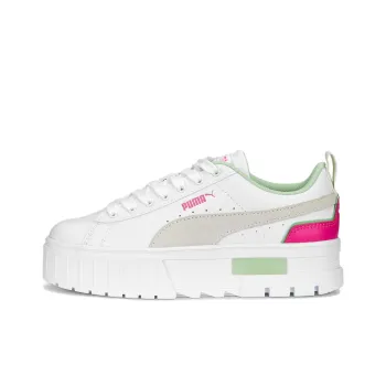 PUMA Mayze Brighter Days Anti Slip Wear Resistant Low Top Skateboard Shoes Women's White Gray Pink