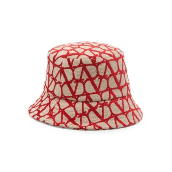 Valentino Bucket Hats Women's Red/Beige