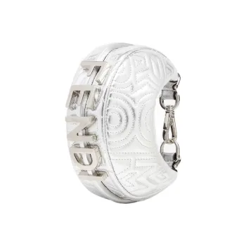 FENDI Fendigraphy Calfskin Crescent Bag Portable Wrist Bag Extra Mini Women's Silver