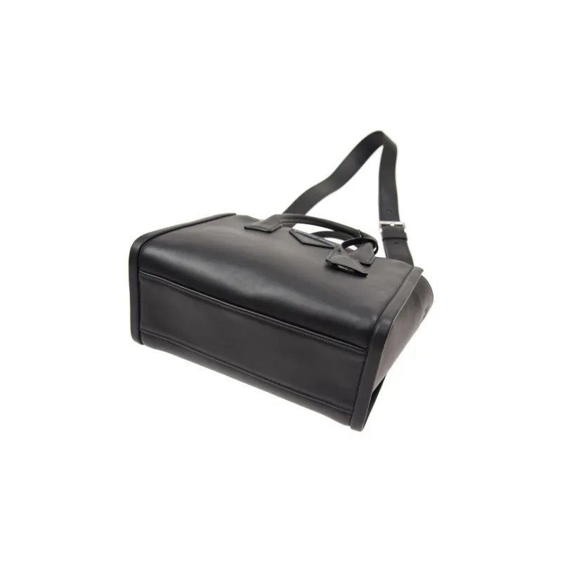 PRADA Calfskin Shoulder Bag Crossbody Bag Handbag Women's Black-3
