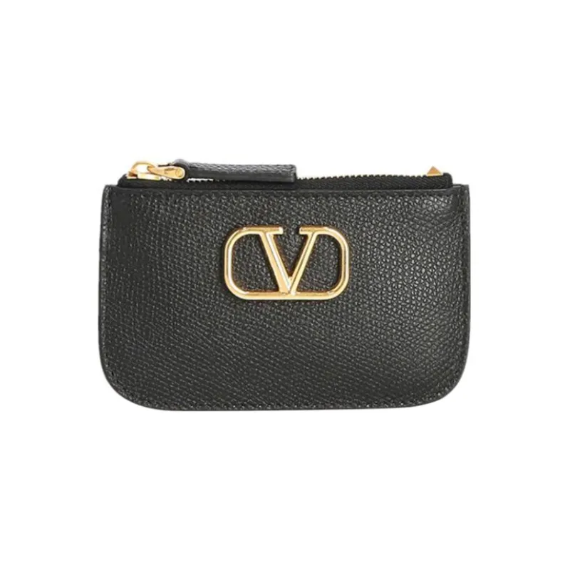 Valentino Leather Coin Purse Women's Black-0