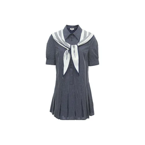 ONLY Short-Sleeved Dresses Women's Dark Blue White Stripe BLUE STRIPE NAVY