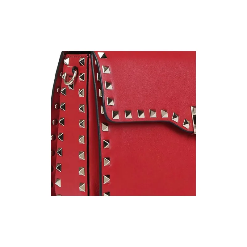 Valentino Calfskin Shoulder Bag Crossbody Bag Regular Women's Red-4