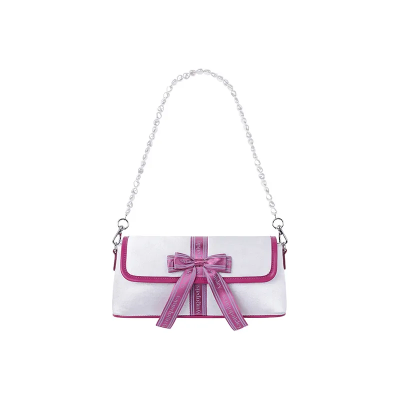 Syugopaisley Satin Shoulder Bag Handbag Shoulder Bag Women's Pink/Purple-2