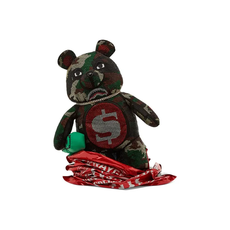 SPRAYGROUND Polyester Backpack Large Size Unisex Gray Green-1