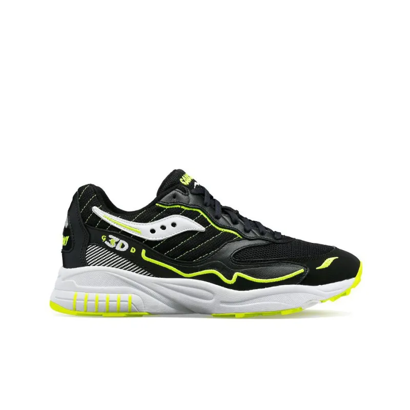 Saucony 3D Grid Hurricane Black Acid Yellow-1